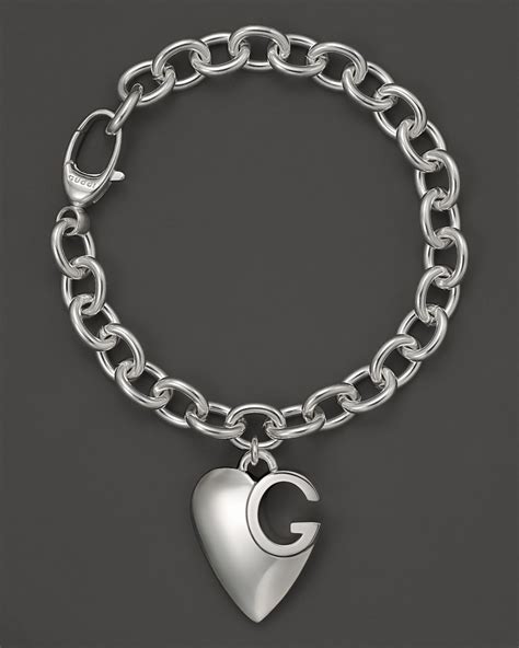 silver heart gucci bracelet